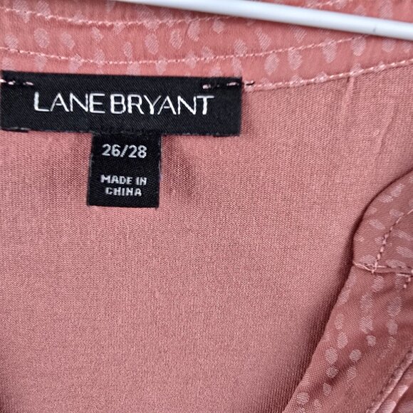 Lane Bryant Womens Plus Blouse Pink Size 26/28 Lightweight Textured Button Front - Picture 5 of 9